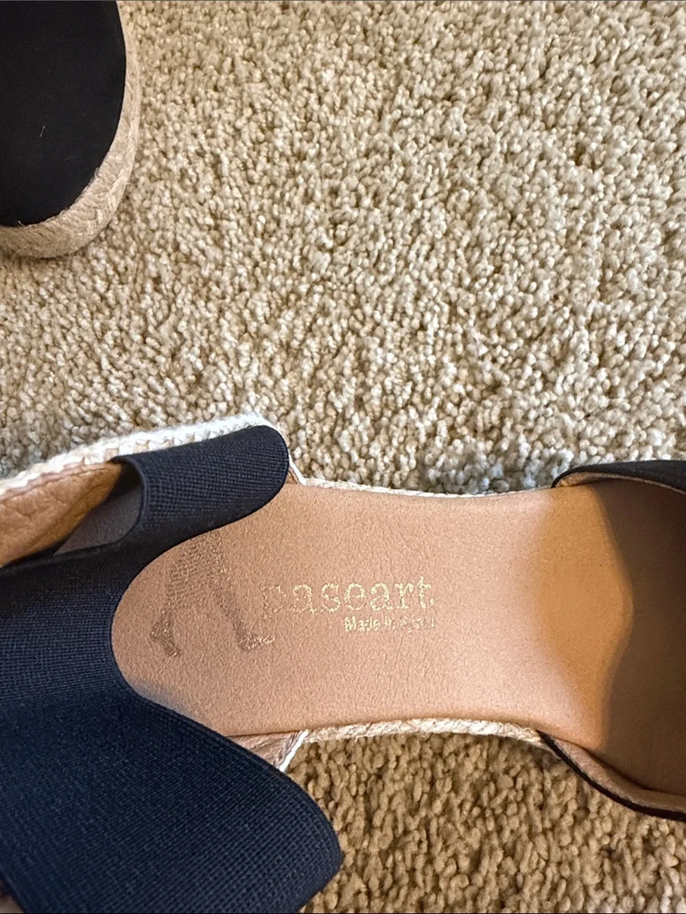 Women's Black Espadrille Wedge Sandals with Ankle Strap